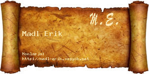 Madl Erik névjegykártya